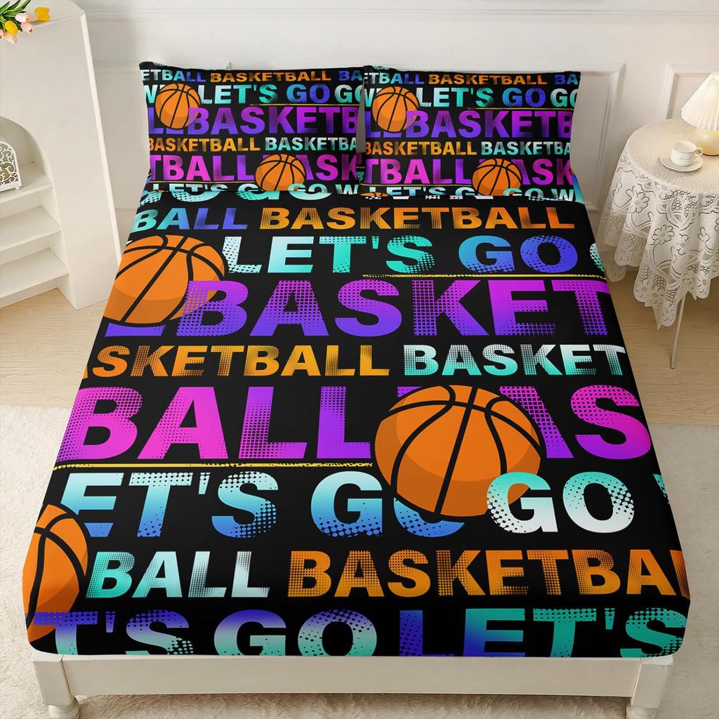 Матрас с рисунком «Спортивные мячи», трехпредметный комплект постельного белья с цифровой печатью, для взрослых и детей