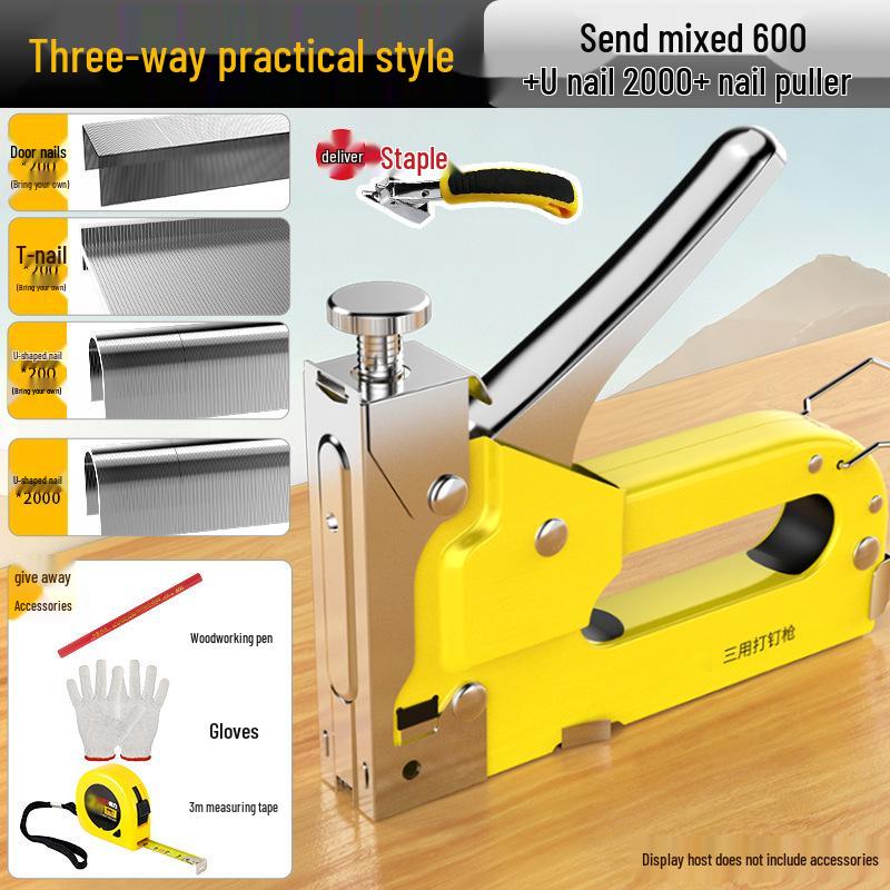 Chuangyi Industrial Grade Pneumatic Nail & Staple Gun for Woodworking & Decoration