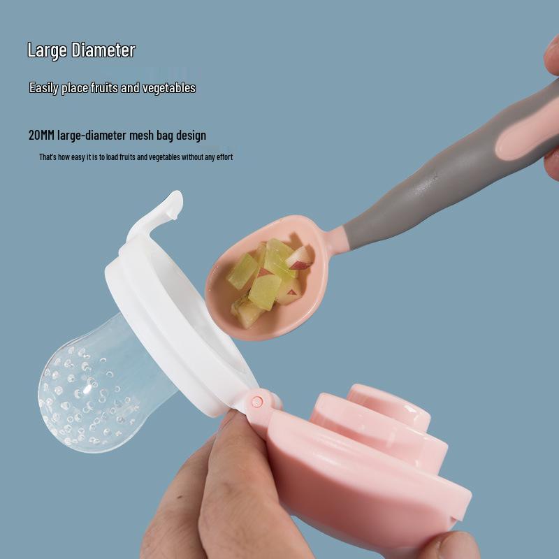 Детский прорезыватель для фруктов и овощей - Сетчатый мешочек с толкателем для легкого самостоятельного кормления