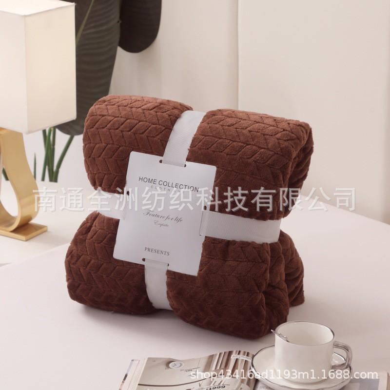 Solid Color Plush Throw Blanket Sofa Bed Office Nap Lightweight Warm All Season Cotton Feel Soft Modern Minimalist Design
