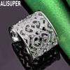 925 Sterling Silver Open AAA Zircon Multi Heart Ring Fashion Exquisite Wedding Jewelry