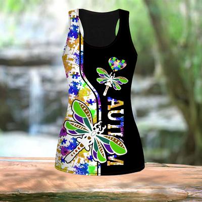 Женские летние спортивные рубашки с 3D цветным принтом стрекозы для занятий йогой и тренажерным залом, жилеты больших размеров