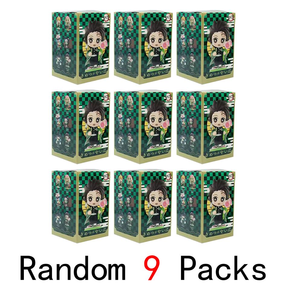 Аниме Клинок, рассекающий демонов 6 шт./Набор Маленькие фигурки В коробке Персонажи Различные наборы-комбинации Милые Аниме-игрушки Подарок Коллекция Декор ПВХ