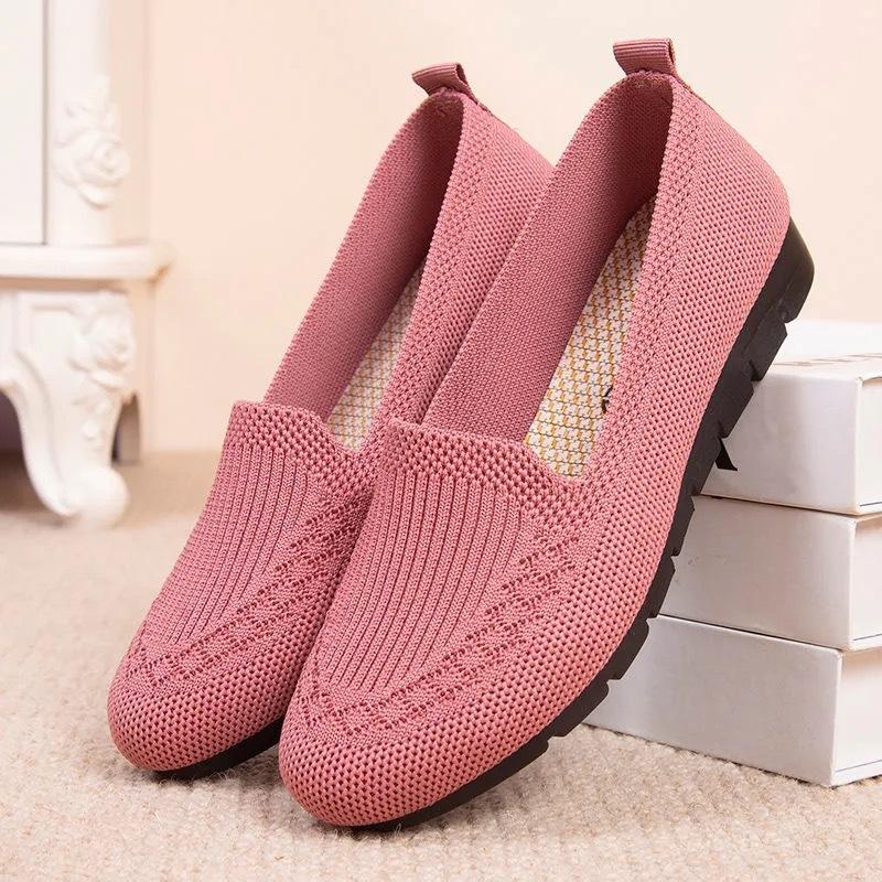 New Spring and Summer Old Beijing Cloth Shoes Female Flying Woven Breathable Soft Sole Pedal Casual All-match Dancing Shoes