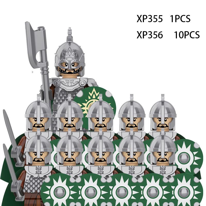 Medieval Elf Rohan Soldiers Guard Army Lotr Action Figures Mini Bricks Doll Assemble Building Blocks DIY Toys for Kid Gifts
