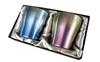 HORIE Made In Niigata Pure Titanium Double Hana Set of 2 Gradient Pink Tsubame, Prefecture, Tumbler, Titanium, 250cc, (Blue/Pink), T15YU250BP,