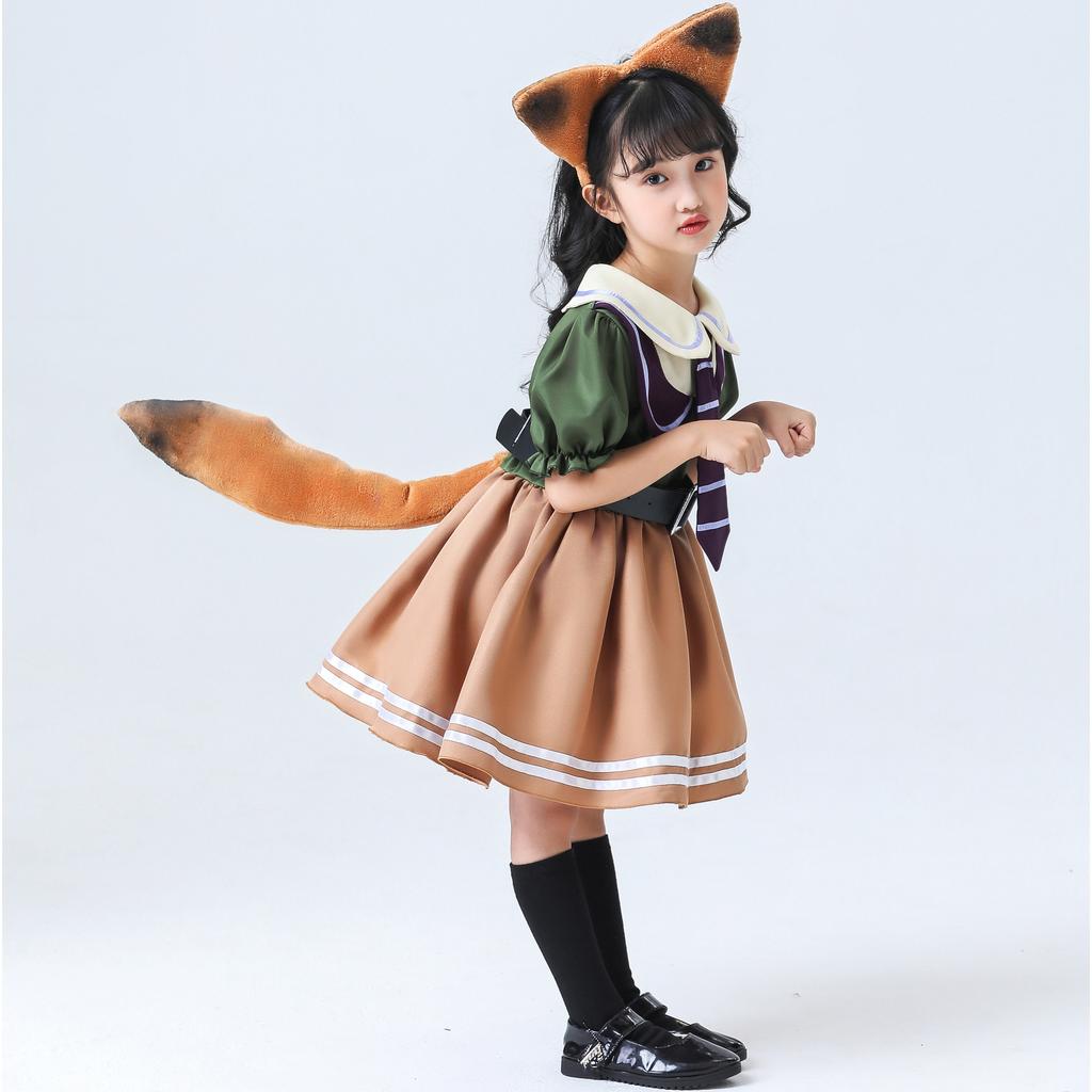 Джуди Ник Фокс Костюм кос Костюм 1 июня День защиты детей Девочки Одежда Детское платье Танцевальный костюм