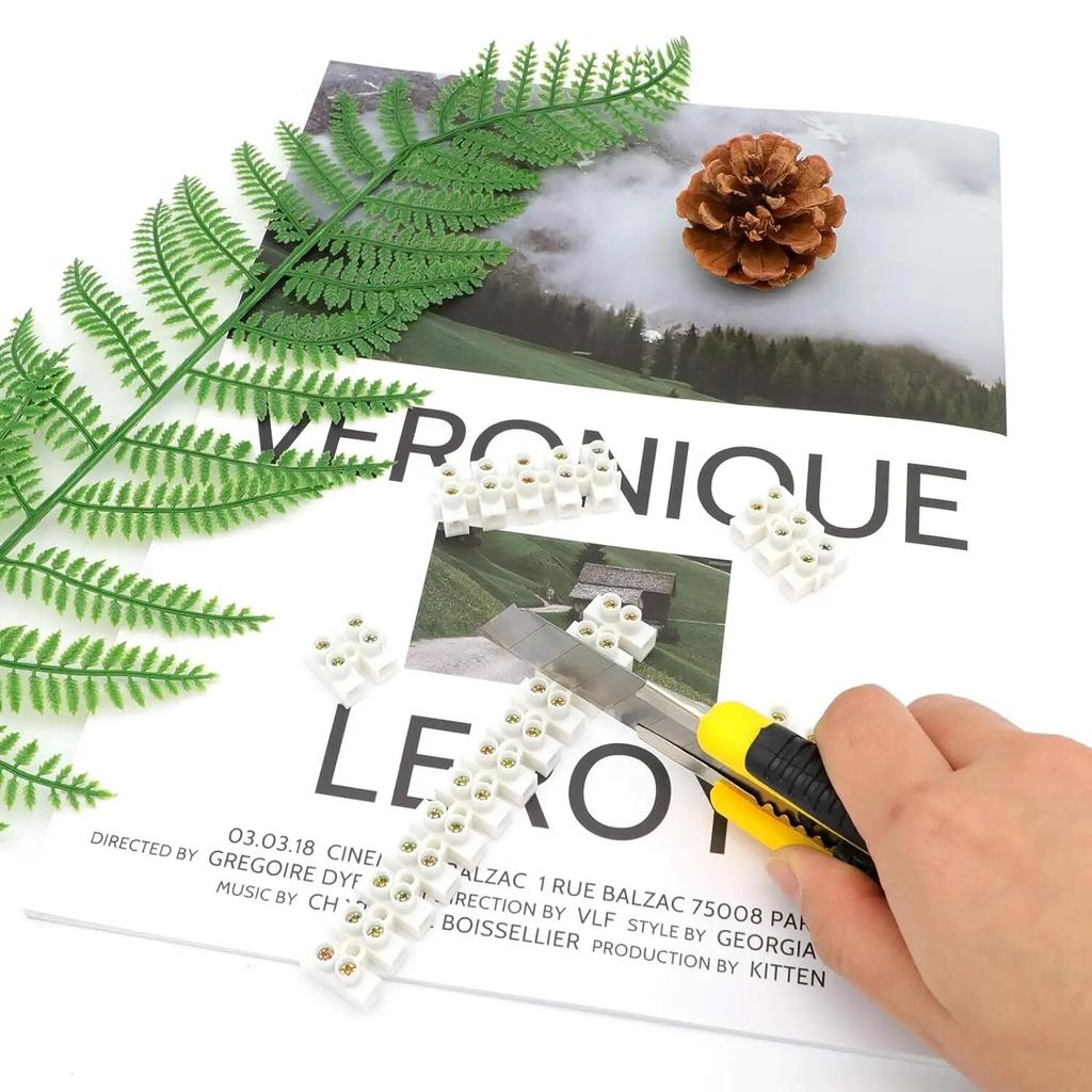 1pcs U H Type 12 Position Plastic Barrier Terminal Strip Block Barrier Screw Block Connection Strips for Electrical Wiring 3A10A