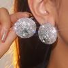 Геометрические круглые бриллиантовые серьги для женщин Высококачественные хрустальные серьги для банкетных представлений
