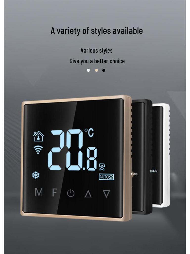 Умный термостат для кондиционера и панель дистанционного управления фанкойлом Tuya Zigbee WiFi