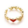 Кольцо Love Ring с высокой цветостойкостью, медное гальваническое покрытие в стиле ретро, женское, в форме сердца, с цирконием, на указательный палец