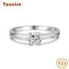 Tancise Classic 925 Sterling Silver  Zircon Ring Ladies Jewelry Wedding Promise Party Gift