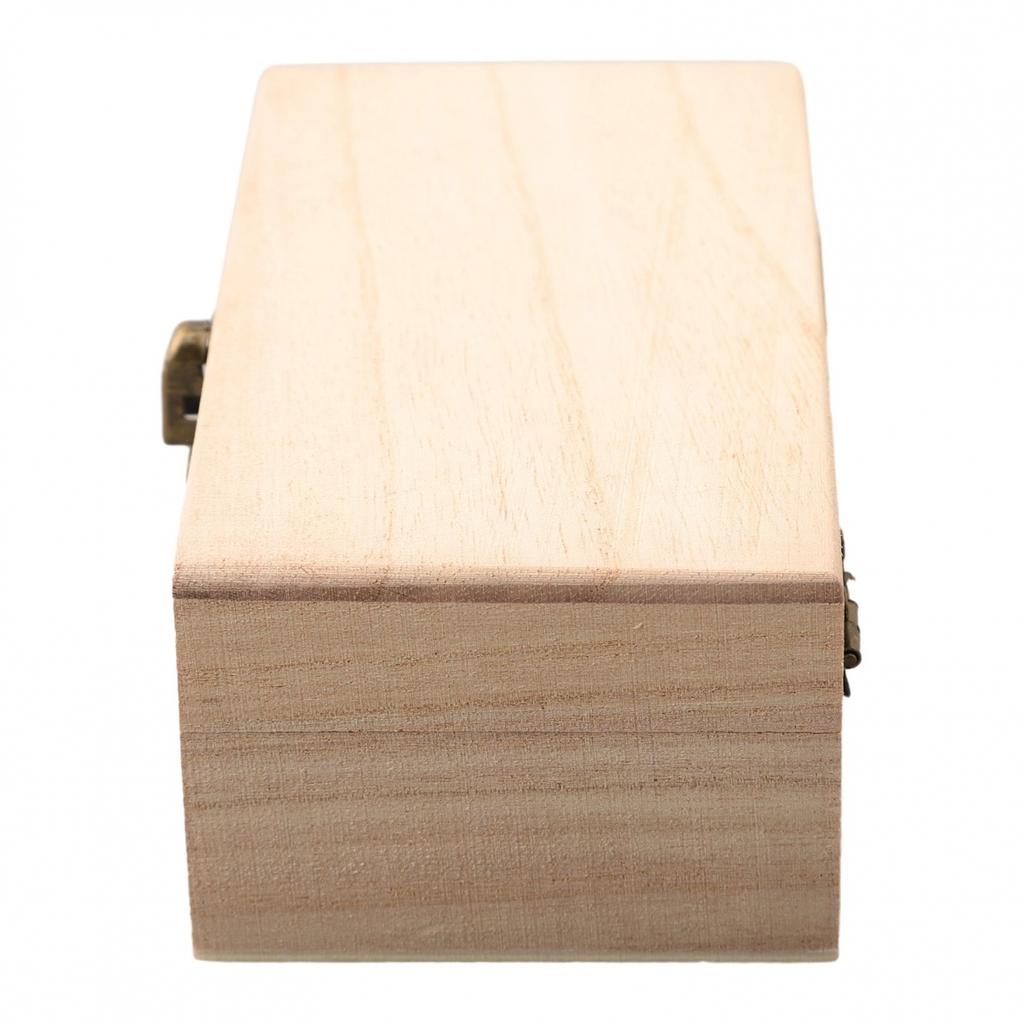 Простые деревянные квадратные шкатулки для хранения с откидной крышкой, шкатулка для рукоделия