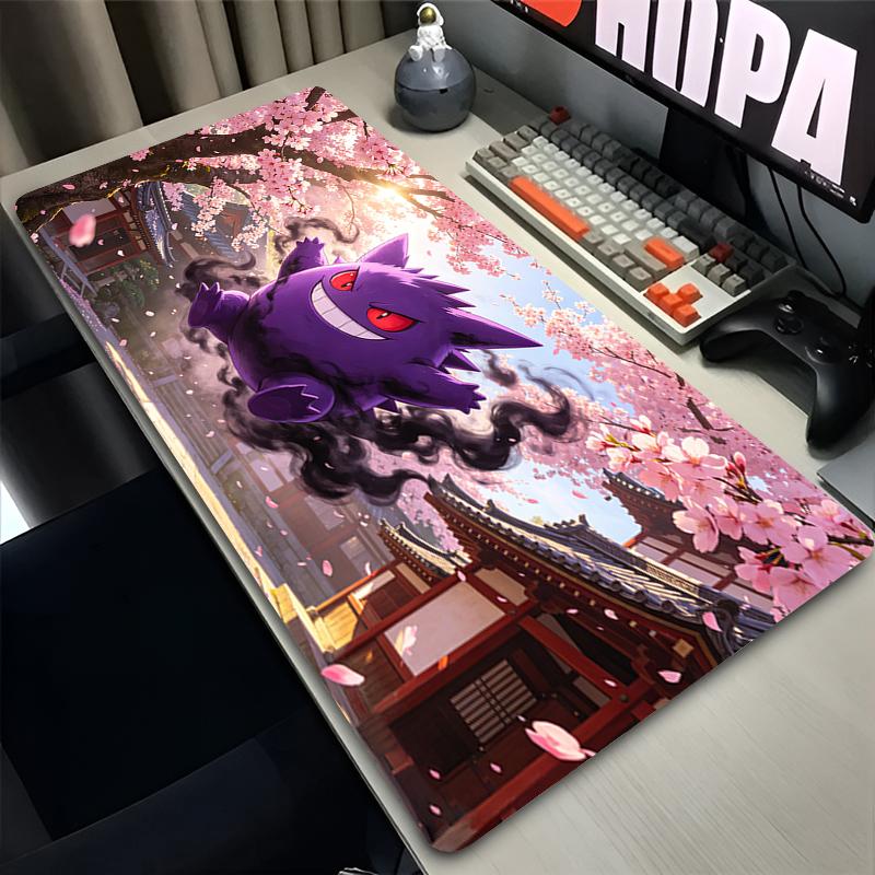 Anime Mouse Pad Pokemon Gengar Gaming Desk Mat Proof Easy Clean Rubber Base Computer Game Keyboard Pad Esports Players MousePad