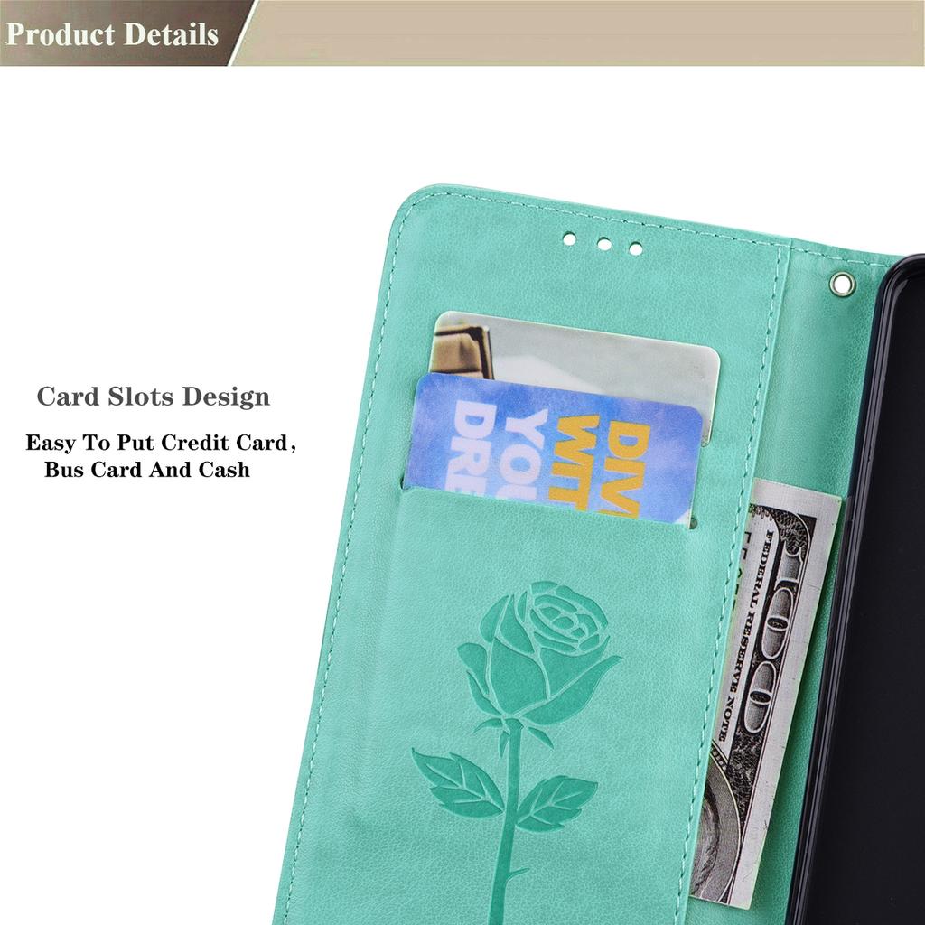Women Wallet Flip Case Rose Flower Leather Phone Cover +Card Money Slot For HONOR X5 X6 X6A X7 X7A X8 X8A X9b X9a 5G Magic 4 5 Lite
