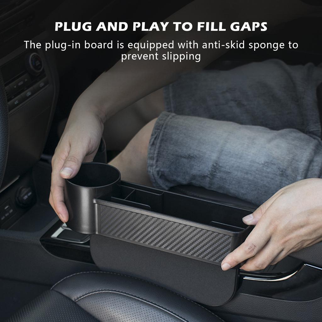 Car Seat Gap Catcher Filler Storage Box Car Storage Tools Black Auto Pocket Organizer Holder SUV Pocket Stowing Tidying Drink