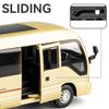 1/32 Toyota Coaster Alloy Bus Car Diecasts Metal Passenger Coach Vehicles Car Model Simulation Sound and Light Collection Kids Toy Gift