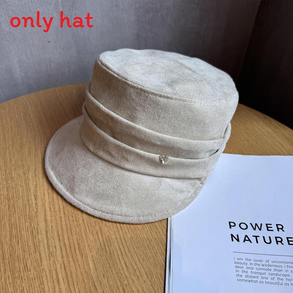 Solid Women Fashion Color Suede Flat Top Hat For Autumn And Wearing Winter