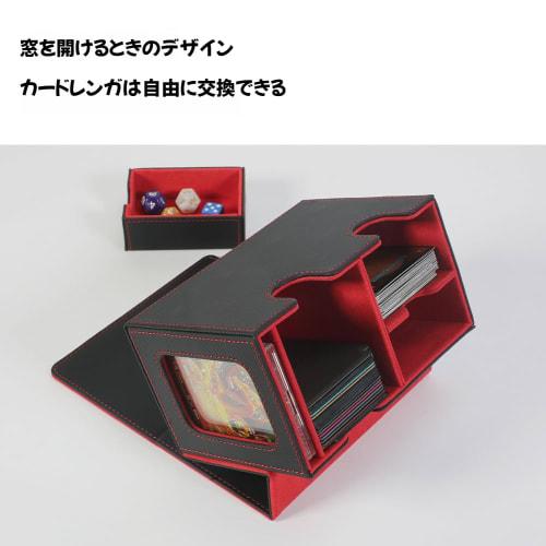 Deck Case, Trading Card Case, Card Display Window, Dice Organizer, Holds 200 Cards, Includes 2 Dividers, 1 Magnetic Loader, and 100 Clear Card Films,