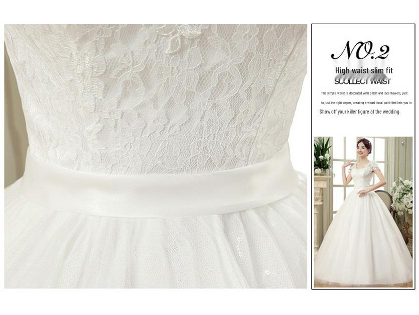 2025 Spring Plus Size Floral One-Shoulder Wedding Gown with Slimming Design