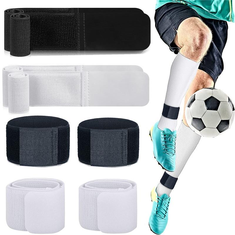 1Pair Soccer Shin Guard Straps Adjustable Size Shin Fixed Strap Anti Slip Lightweight Soccer Ankle Guards for Children Youth Football