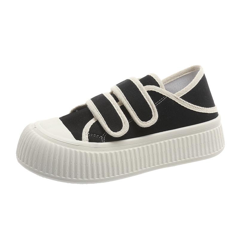 Летние тонкие дышащие парусиновые туфли на липучке женские нишевые универсальные на танкетке, два способа носки, платформа-печенье, белые туфли