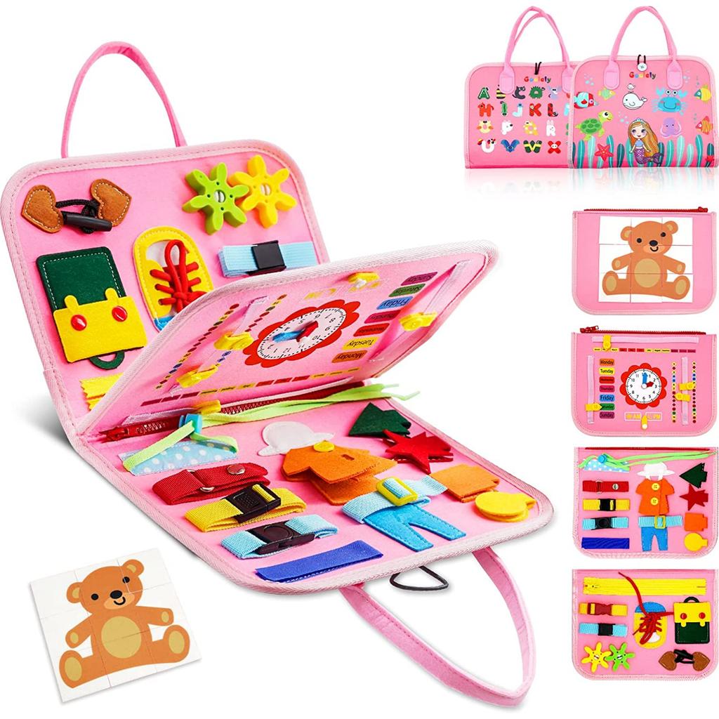 Montessori Toddler Busy Board Autism Sensory Toys Educational Activity Motor Skills Baby Life Skills Learning Toys for Kids