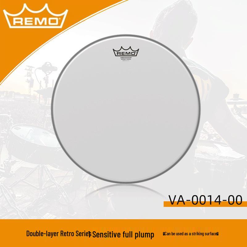 Allied Parts 14" REMO Пескоструйная Шведская Барабанная Установка, Черно-Белый Однослойный Резонансный Пластик для Барабана