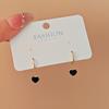 Korean Black Heart Pendant Earrings - Stylish, Elegant Design for Women
