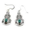 [P7104] - Silver Artisanal Earrings 'Heaven' Turquoise Silver - 34x19 Mm