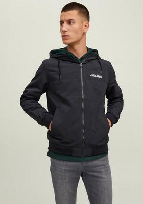Зимняя куртка Jack & Jones Erush lightweight Bomber jacket (12200208) Blocking Hood Bomber (12200208) blue/navy