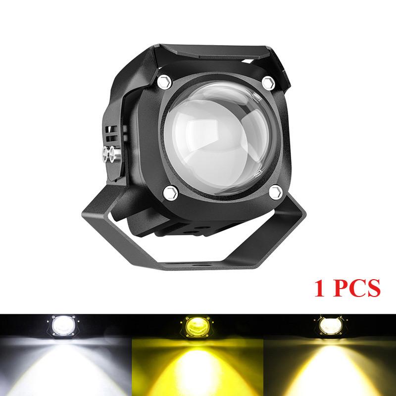 1/2 Pcs Motorcycle LED Fog Lights White Yellow Hi Low Beam Spotlight Auxiliary Driving Lamp Universal DC9-60V