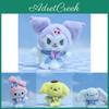 Очаровательная плюшевая игрушка-брелок Sanrio Kuromi Melody Cinnamoroll в мультяшном стиле.