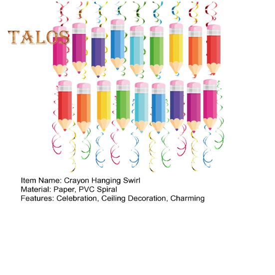 18 наборов подвесных завитков из мелков «Назад в школу» с вырезными карточками «Добро пожаловать обратно в школу» для украшения потолка в классе