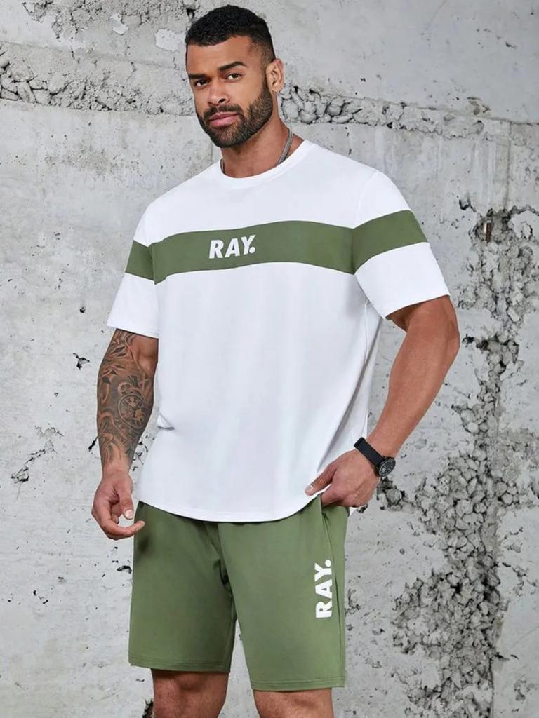 Summer Men's Sportswear Suit Trendy Fashion Sportswear 3d Print Men's Two-piece Casual Short-sleeved T-shirt + Shorts Plus Size