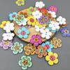 Cute Mixed Color 20 mm 2-Holes Wooden Buttons Sewing Scrapbooking Crafts Decoration Flower Dots