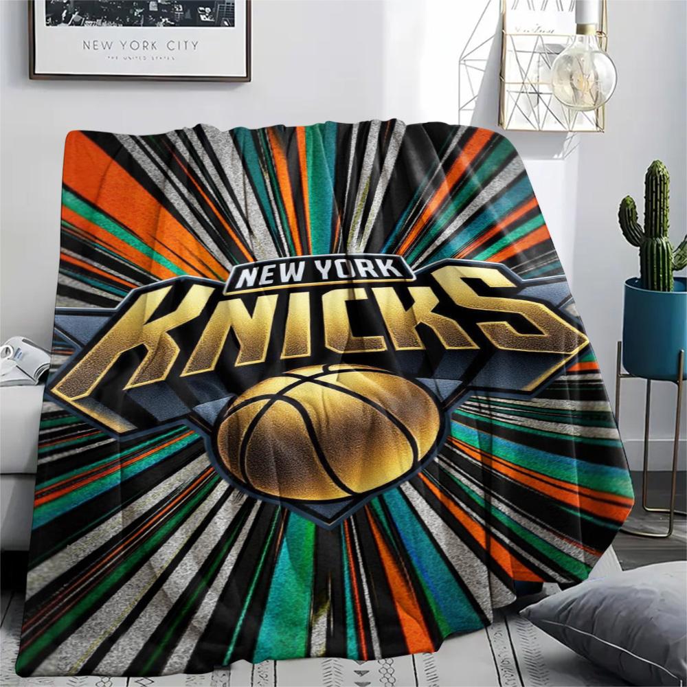 1Pc NY Knicks Print Flannel Blanket High Quality Warm Comfortable Cover for All Seasons Perfect for Gifts Home Decor
