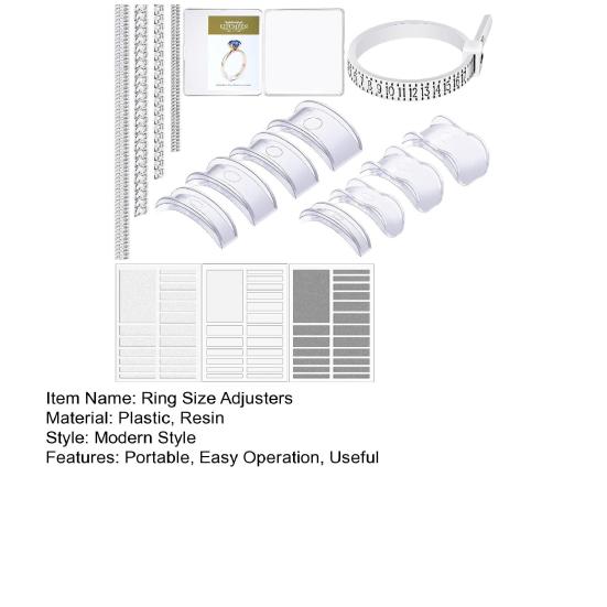 Yousheng 17 Pcs Ring Size Adjusters Loose Rings Invisible Ring Size Reducer Spacer Ring Resizer Plug-in Silicone Spirals Tightener Set with Polish