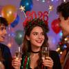 2026 Glitter Headband for New Years Eve Christmas Party Hair Accessory with Stars Festive Countdown Celebration Headwear