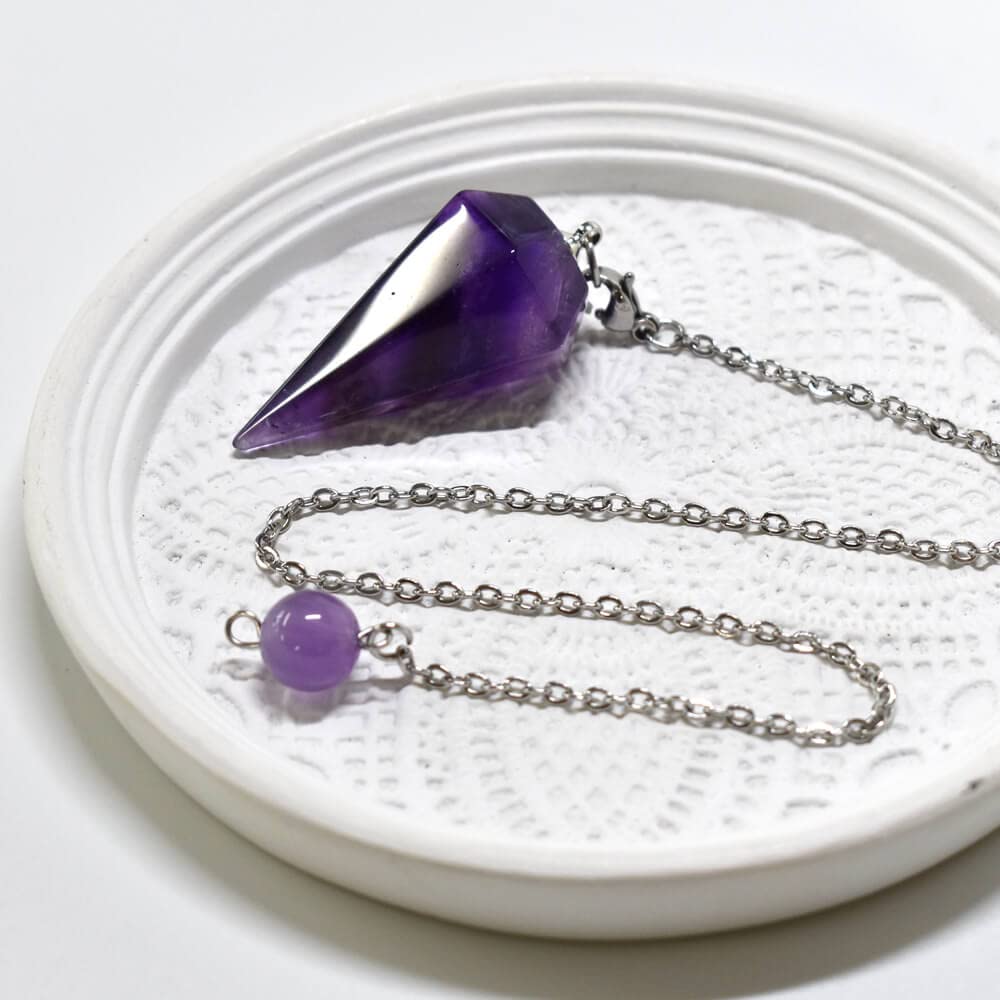 Маятник Loveril для Фэн-шуй Удача Природная сила Исцеление Чавла Шестигранный с подвеской из натурального камня Цепочка Лозоходство, Предсказание, Камень, Камень, Камень,