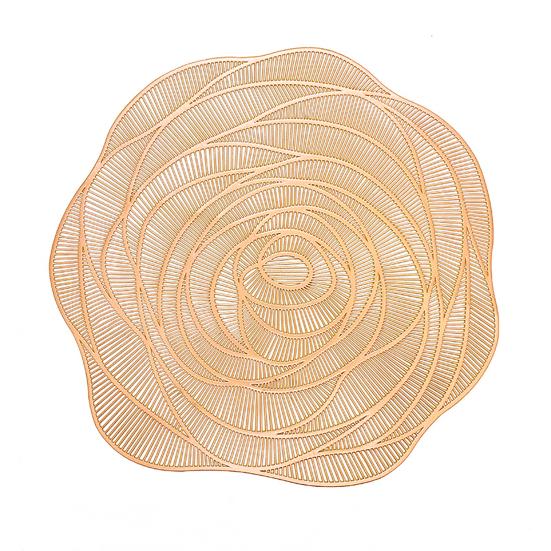 Great Hollow Out Design Wear Resistant Portable Thickened Rose Flower Shaped Placemat for Dorm Table Mat