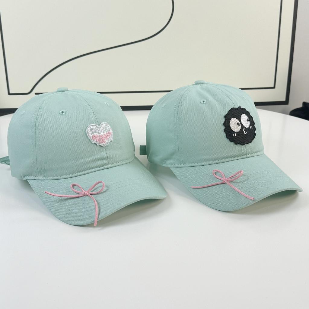 Embroidered Love Girl Baseball Cap Casual and Versatile Cute Face Showing Small Soft Top Baseball Cap Curved Brim