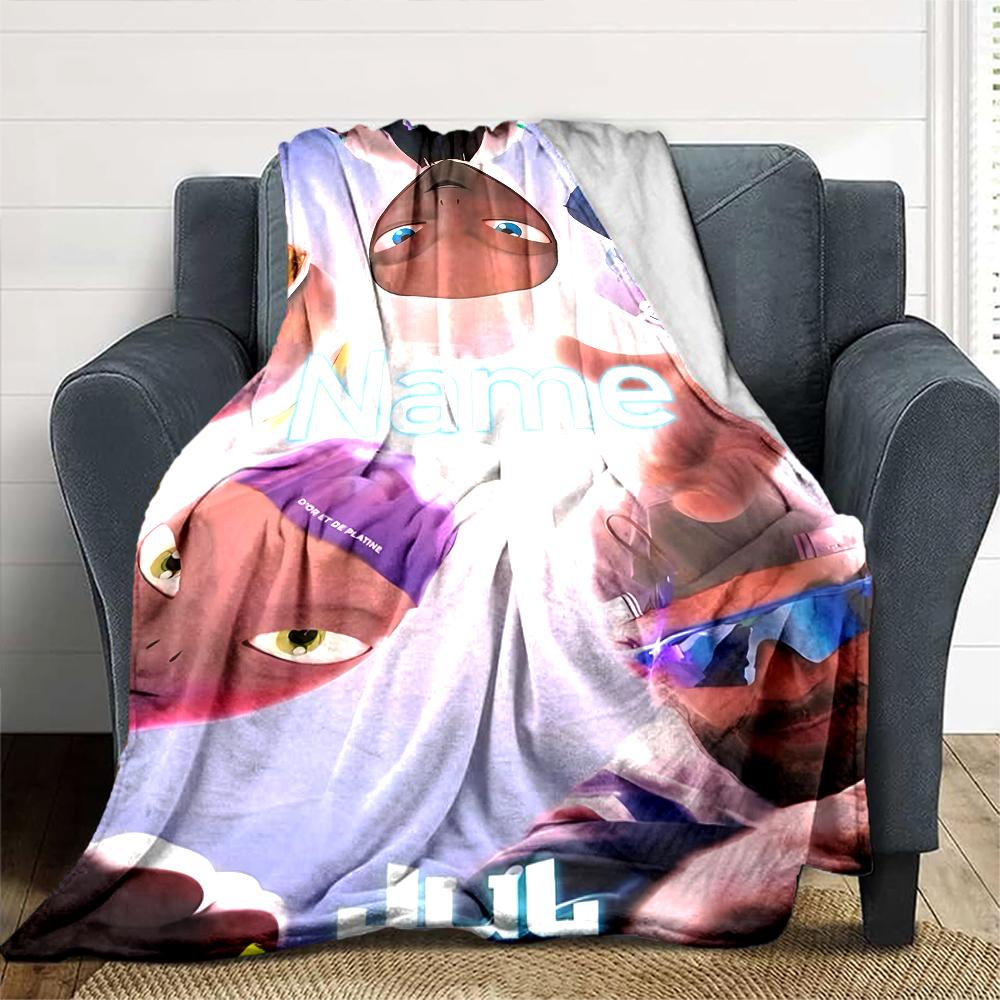 Customiz Name Personality Jul rapper Blanket Soft &Warm Sofa Office Bed Travel Lunch Break Blanket, Gift Suitable All Seasons