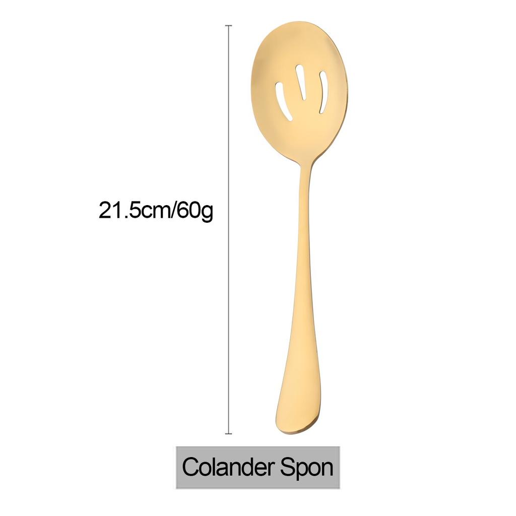 1Pc Serving Spoon Set Stainless Steel Hot Pot Spoon Colander for Dinner Household Public Dinnerware Slotted Spoon Kitchen Tableware