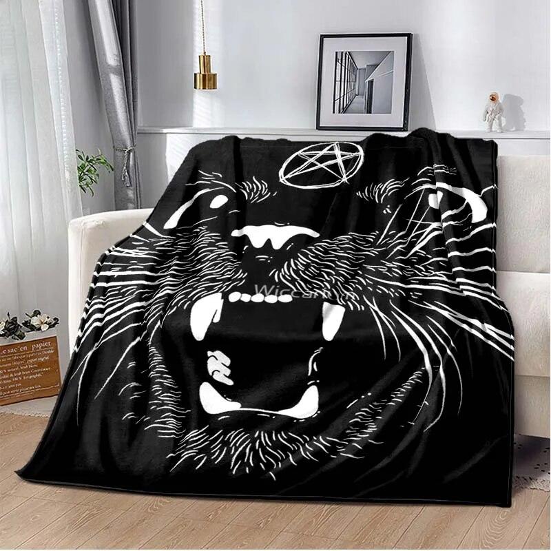 Фланелевое одеяло Таро с черным котом, супер мягкое, уютное, легкое, для детей и взрослых, подарок на Хэллоуин для дома, украшение для дивана-кровати, подарок