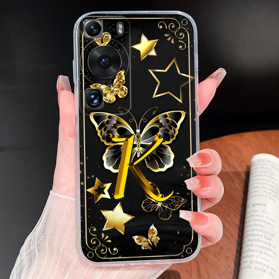 Чехол для телефона Huawei P60 P50 Pro P50E С красивыми буквами Легкий Мягкий ТПУ Прозрачный Силиконовый Чехол Для Huawei P 60 P 50 Обложка