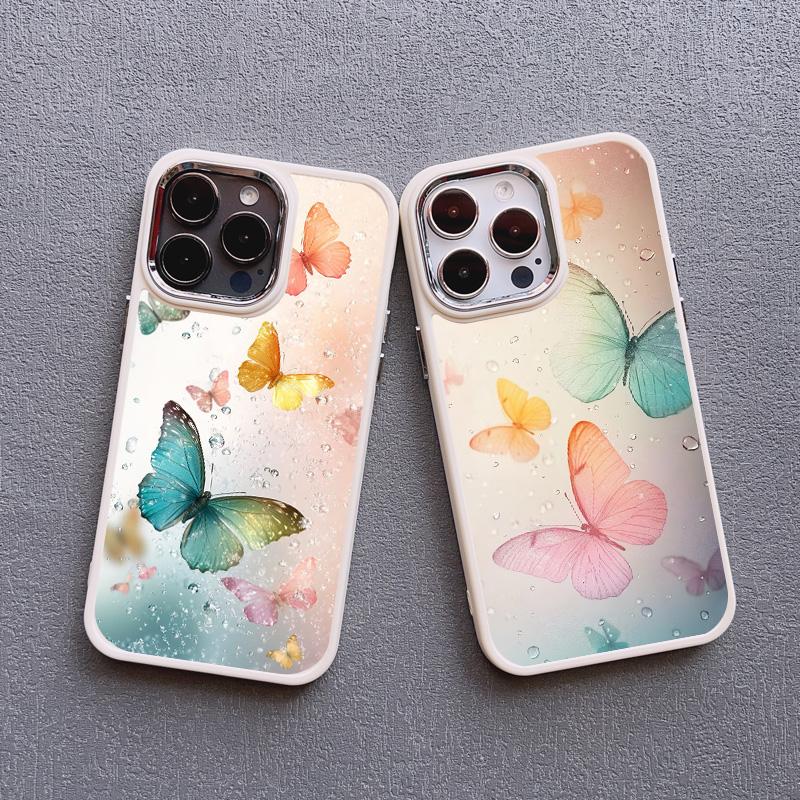 Разноцветный силиконовый чехол для телефона с бабочками для iPhone 14 15 16 Pro Max Plus 11 12 13 Pro Max X XS XR 7 8 Plus SE2 Задняя крышка