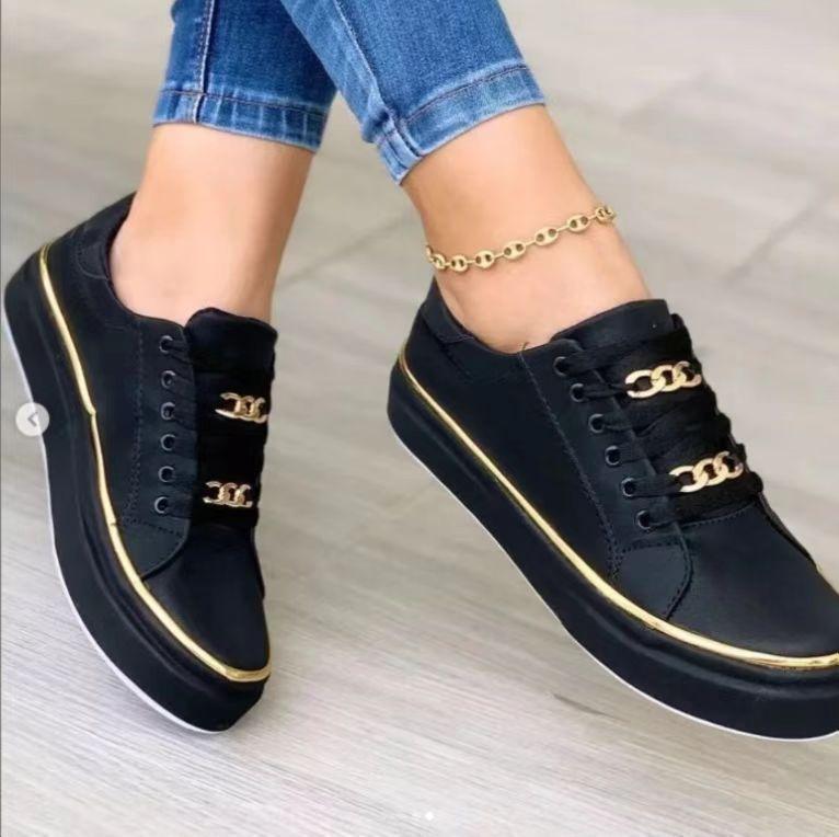 Womens Casual Athletic Shoes With Metal Laces For Daily Wear