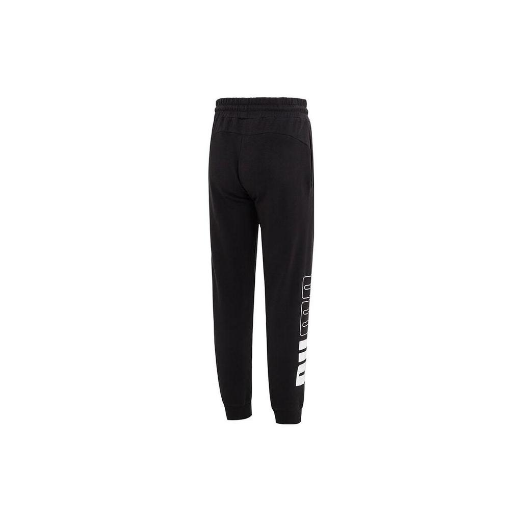 Puma Logo Print Cuffed Loose Fit Sports Pants Men Pants Black 679607-01