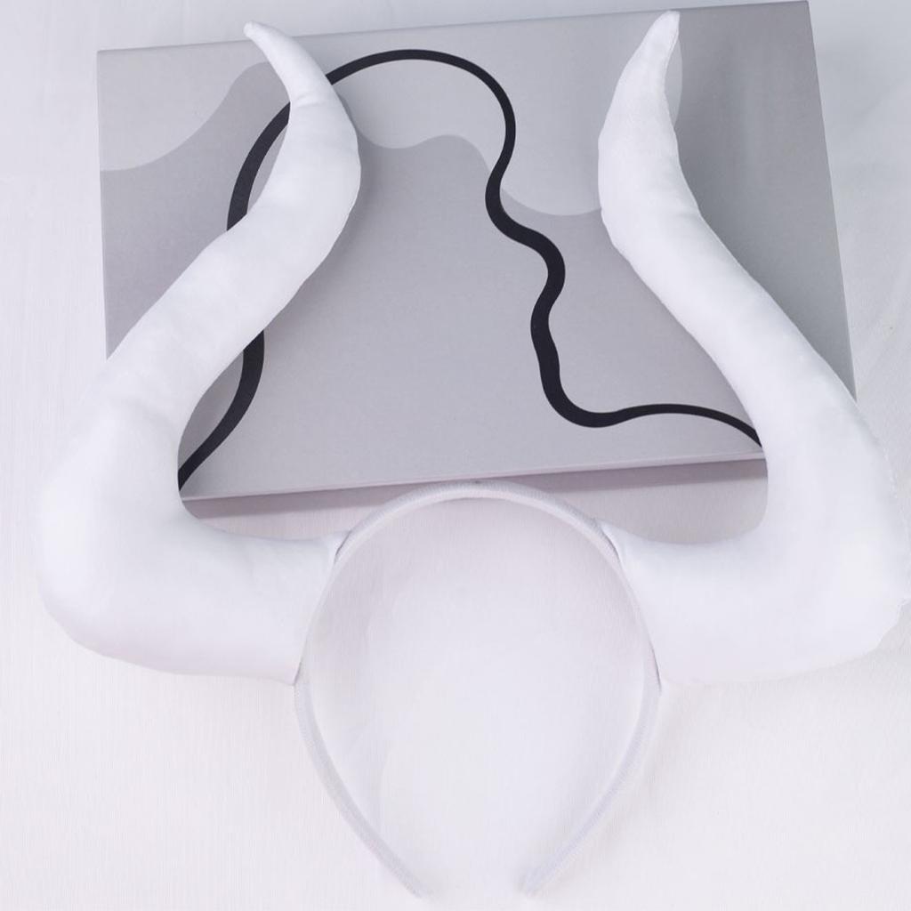 Handmade Cattle Horn Headband Cattle Girls Cosplay Accessories Beast Horns Fursuit Masquerade Halloween Cosplay Party